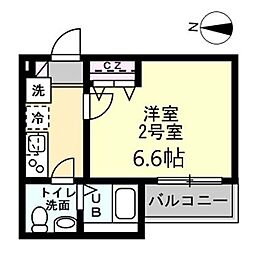 SOLEILD'OR長後 1Kの間取図画像
