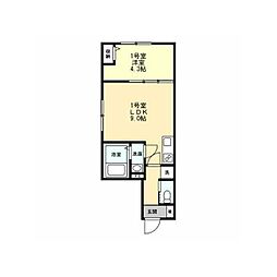 ベイパーク鵠沼海岸 1LDKの間取図画像