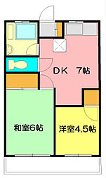山口ハウスビル 2DKの間取図画像