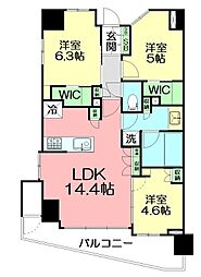 グランカーサ藤沢 3LDKの間取図画像