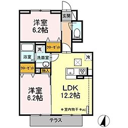 クレール湘南台5B 2LDKの間取図画像