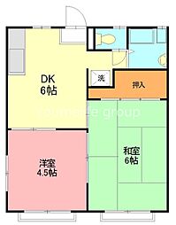 サニー元町 2DKの間取図画像