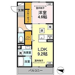 藤沢市湘南台4丁目アパート 1LDKの間取図画像