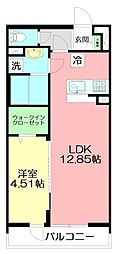 ラサンテ湘南 1LDKの間取図画像