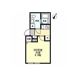 ベイルームプレミア湘南台 1Kの間取図画像