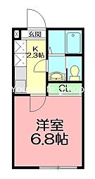 BelleFleur本厚木 1Kの間取図画像