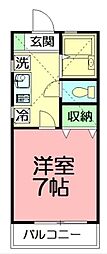 スカイコート 1Kの間取図画像