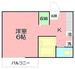 ドミール湘南2 ワンルームの間取図画像