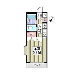 ジュネパレスエドケン藤沢第1 1Kの間取図画像