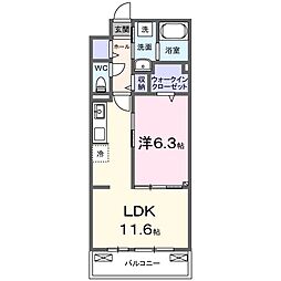 フロレスタ湘南 III 1LDKの間取図画像
