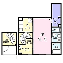 ユーステス鎌倉 1Kの間取図画像