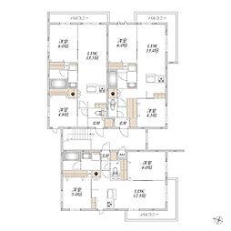 Y's F Residence I 2LDKの間取図画像