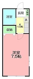 プリンス藤沢 1Kの間取図画像