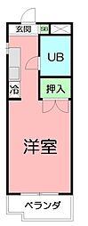 ツカコシビル 1Kの間取図画像
