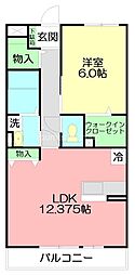スカイプラザ湘南 1LDKの間取図画像
