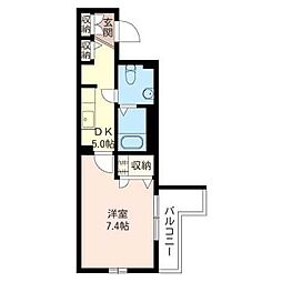 メゾン・アヤックス 1DKの間取図画像