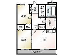 フルパレス2 2LDKの間取図画像