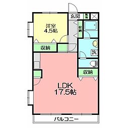 ファーストシティ松嶋 1LDKの間取図画像