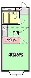 ベルピア茅ヶ崎6-1 1Kの間取図画像