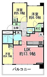 パークアクシス大船 3LDKの間取図画像