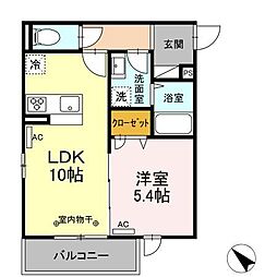 GRAND湘南B 1LDKの間取図画像