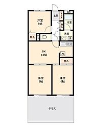 茅ヶ崎ダイカンプラザ 3DKの間取図画像