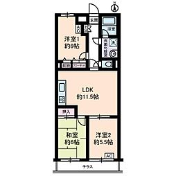 クリオ辻堂参番館 3LDKの間取図画像
