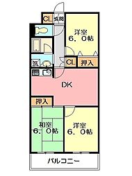 ダンデライオン鵠沼 3DKの間取図画像