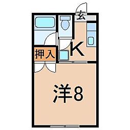アートヒルズ森合 1Kの間取図画像