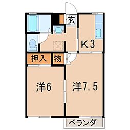 ウェルディ 2Kの間取図画像