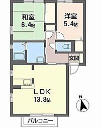 グルックヴォーンA 2LDKの間取図画像