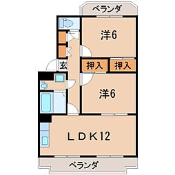 ルティエール 2LDKの間取図画像