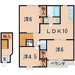 アメニティタウン2 3LDKの間取図画像