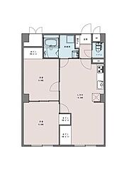霧ヶ丘コーポラス 2LDKの間取図画像