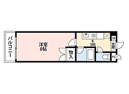 ルネッサンスTOEIもりつね 1Kの間取図画像