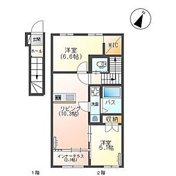 ラグーナ青葉台 2LDKの間取図画像