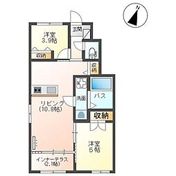 ラグーナ青葉台 2LDKの間取図画像