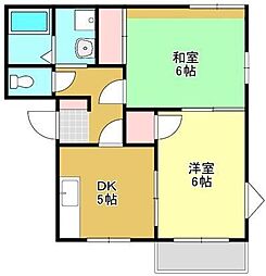カーサ・ベルデ 2DKの間取図画像