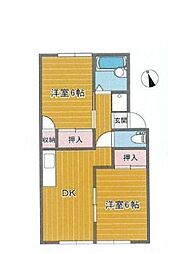 セジュール守恒C 2DKの間取図画像