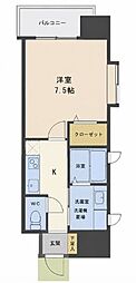 ディアコート門司 1Kの間取図画像