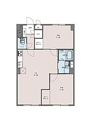 霧ヶ丘コーポラス 2LDKの間取図画像