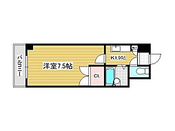 アリエストム 1Kの間取図画像