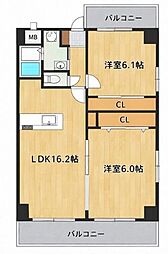 S-FORT小倉 2LDKの間取図画像