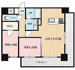 studie4小倉離宮 2LDKの間取図画像