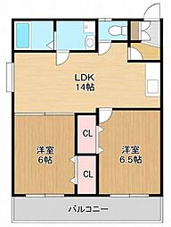 ナーセリー木町 2LDKの間取図画像