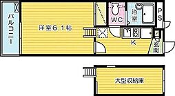 レオパレス中津口レジデンス 1Kの間取図画像