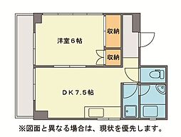 セゾン片野公園前 1DKの間取図画像