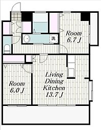 フェルト515 2LDKの間取図画像