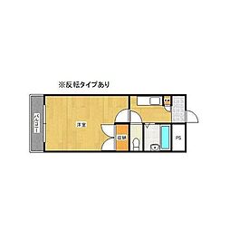 グッタープラッツ緑ヶ丘二番館 1Kの間取図画像