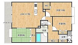 ネクスタージュ高見七条壱番館 3LDKの間取図画像